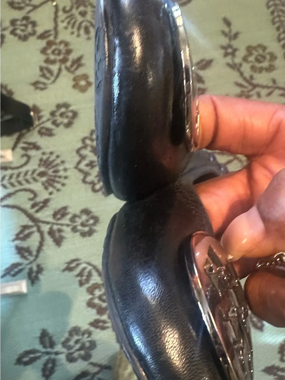 Tory Burch Black Leather Reva Logo Ballet Flats size 9